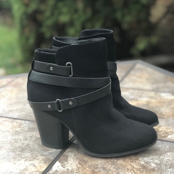 torrid Shoes - Torrid Black Faux Suede Strappy Bootie 9W